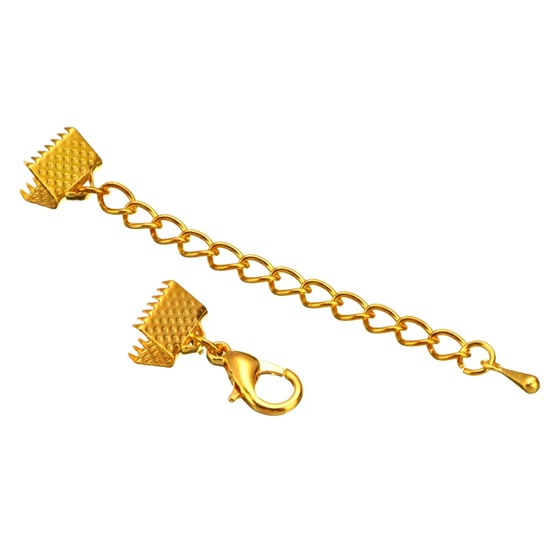 10 шт./компл. кожаный шнур конец застежки браслет из застежек удлинитель колье на