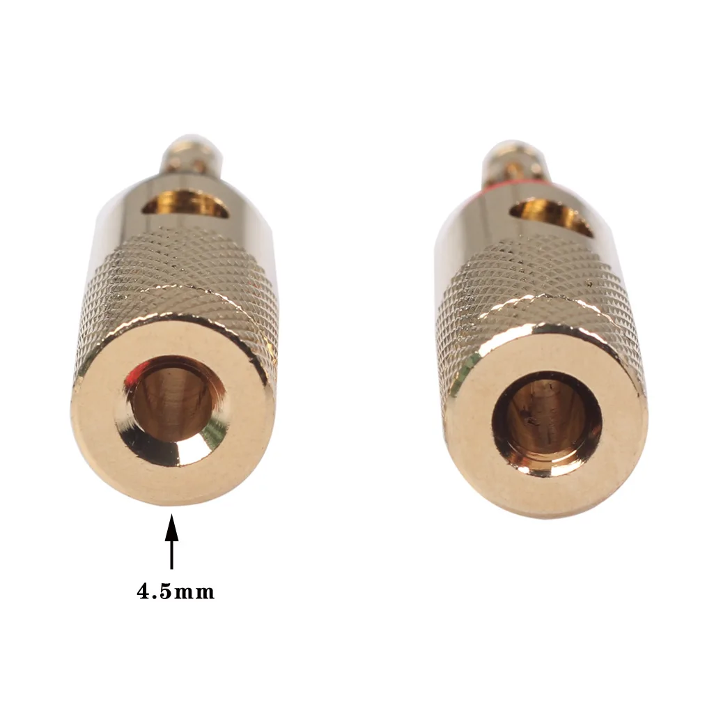 2 шт./лот разъемы с вилками типа банан покрытыем цвета чистого 24 каратного золота