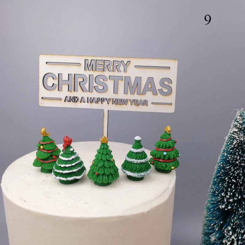 

Merry Christmas Elk Snowman Santa Claus Cupcake Wrapper Cake Topper With Insert Card Cupcake New Year 2022 Cake Decoration