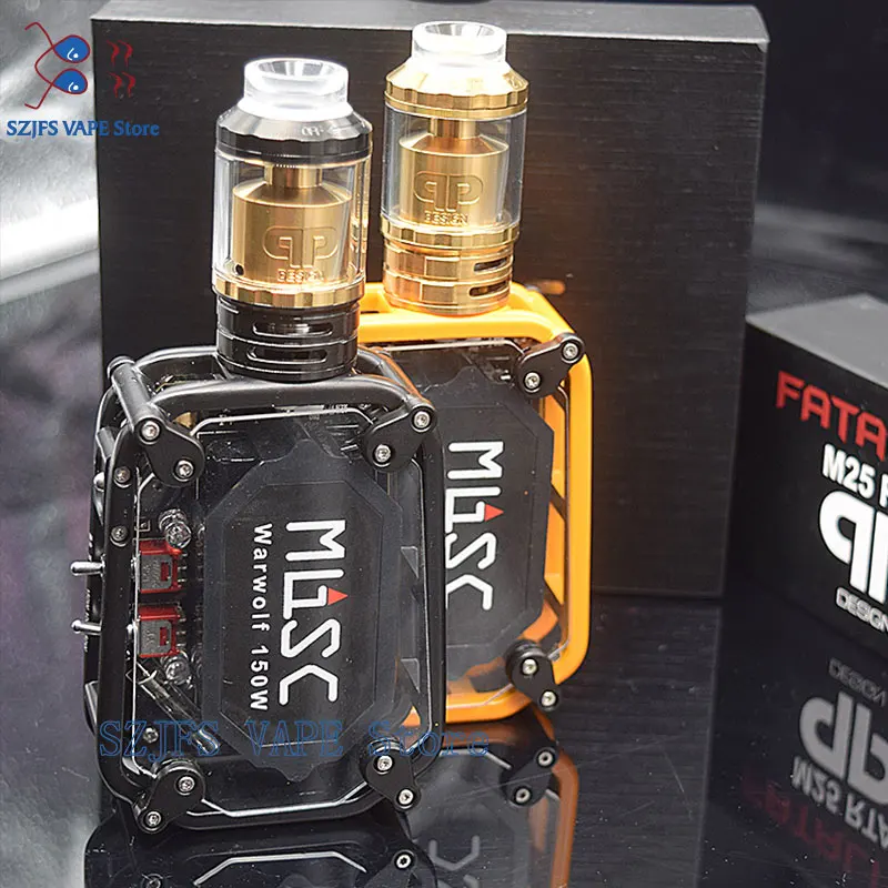 

Original sub two warwolf kit with QP Designs FatalityM25 Instant big output 3500mAh battery 150w e-cigarette laser vape box mod