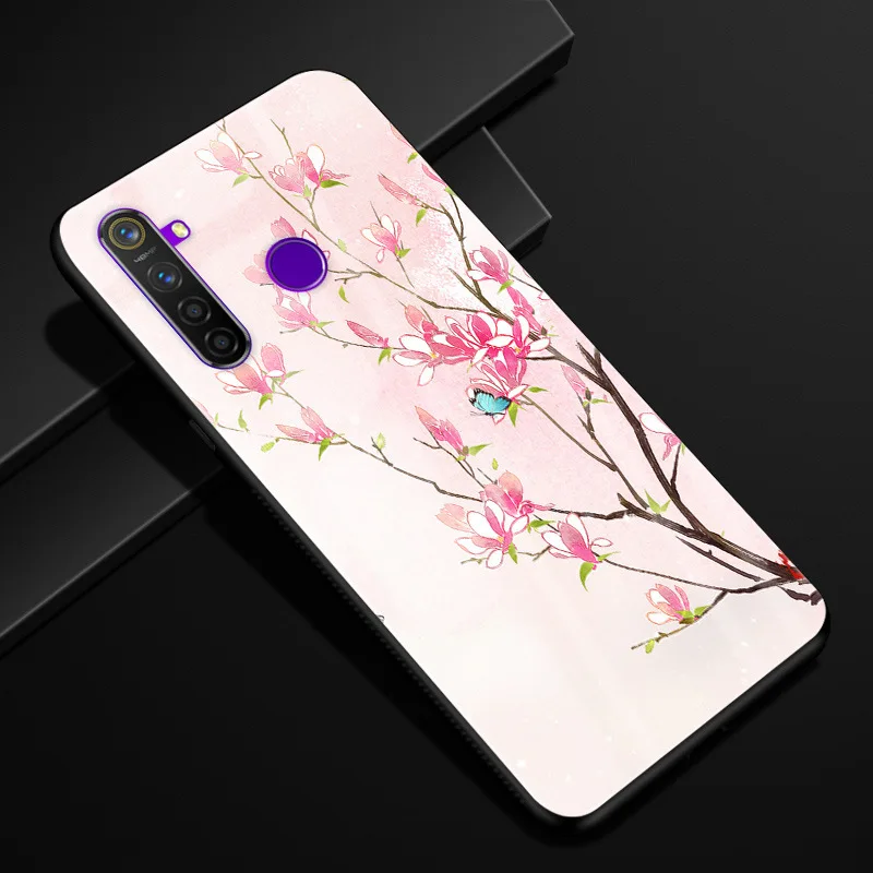 19 Для OPPO Realme 5 pro Чехол 6,3 ''стекло Жесткий чехол для OPPO Realme5 чехол для телефона силиконовый бампер Fundas Coque Realme 5pro - Цвет: 19