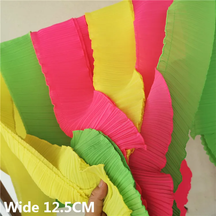 Корейская плиссированная шифоновая эластичная кружевная тканевая лента с