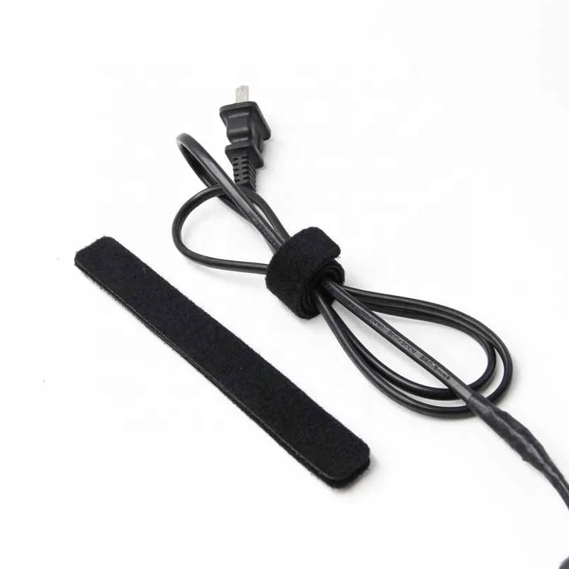 

Black 20*175mm reusable double sides back to back hook loop cable/wire fastener tie