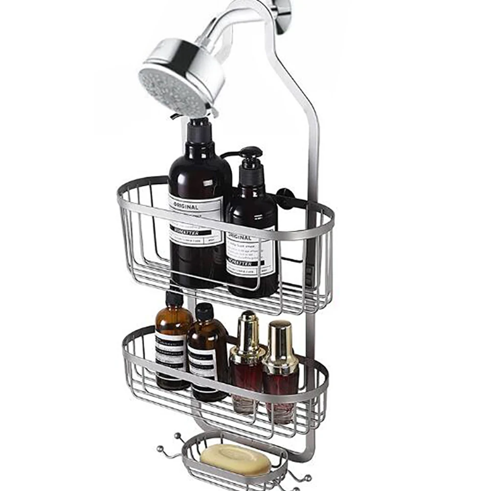

Съемный подвесной органайзер для душевой лейки для ванной комнаты, держатель для шампуня без гвоздей, полка для хранения, держатель для кор...