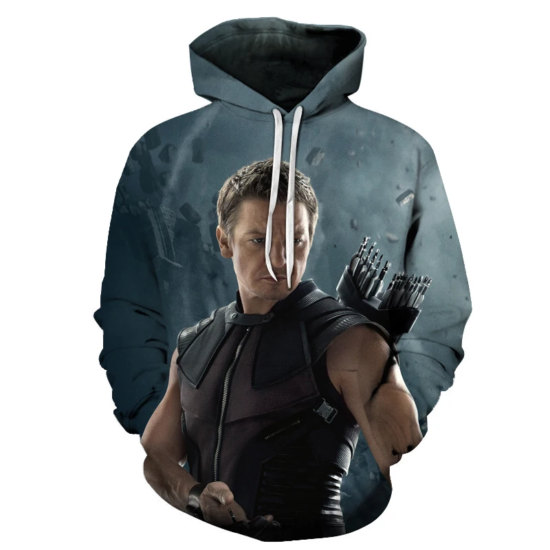 Новая мода Hawkeye печатных 3D Толстовка толстовки для мужчин женщин Клинтон Бартон