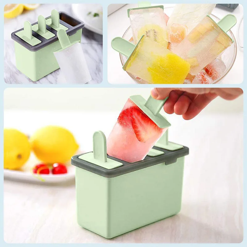 Hot Food Grade Silicone Ice Cream Mold DIY Popsicle Frozen Cube Box Sorbet Grid Homemade Kitchen Cake Tools | Дом и сад