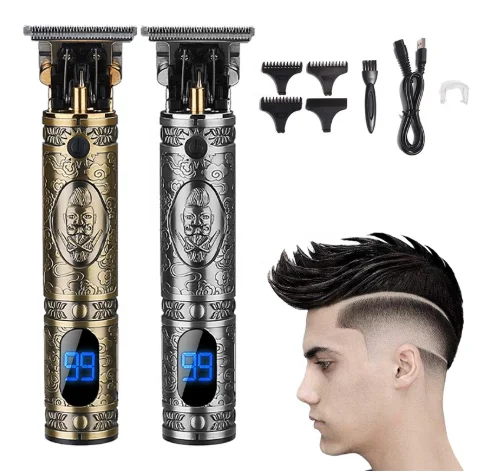 

Professional Barber Hair Clipper Rechargeable Electric T-Outliner Finish Cutting Machine Beard Trimmer Shaver Cordless Corded