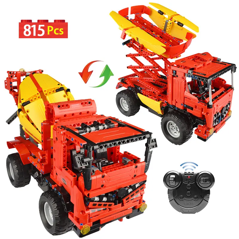 815 шт RC город миксер грузовик автомобиль строительные блоки техника