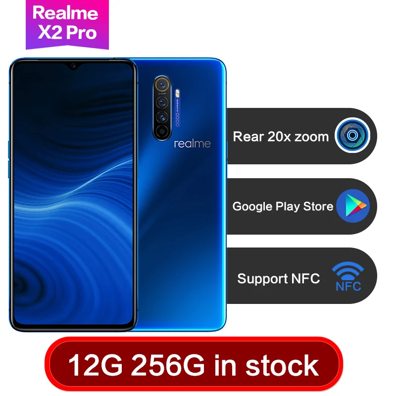 Realme X2 pro 6 5 &quot20x zoom Snapdragon 855 plus Super AMOLED Поддержка NFC 50 Вт SuperVOOC 4000 мАч камер 64 мп лицо +