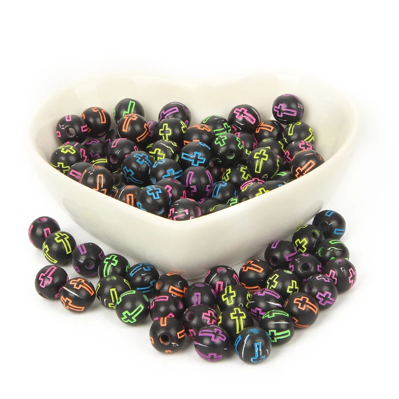 50 шт смешанные цвета черного насыщенные перекрещивающиеся акриловые бусины для