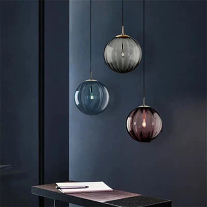 

Modern Led Pendant Lamps Lighting Nordic Glass Ball Hanging Lights Fixtures Home Bedroom Living Room Shop Suspension Luminaires