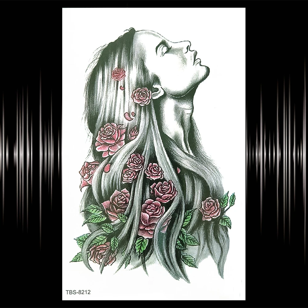 Роза Мандала временные тату хной для женщин девушек Геометрическая Лилия