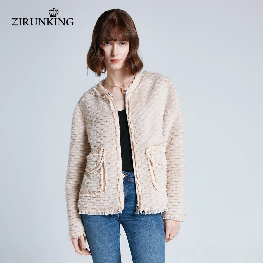 ZIRUNKING новые женские шубы из натурального меха норки модная Женская норковая шуба