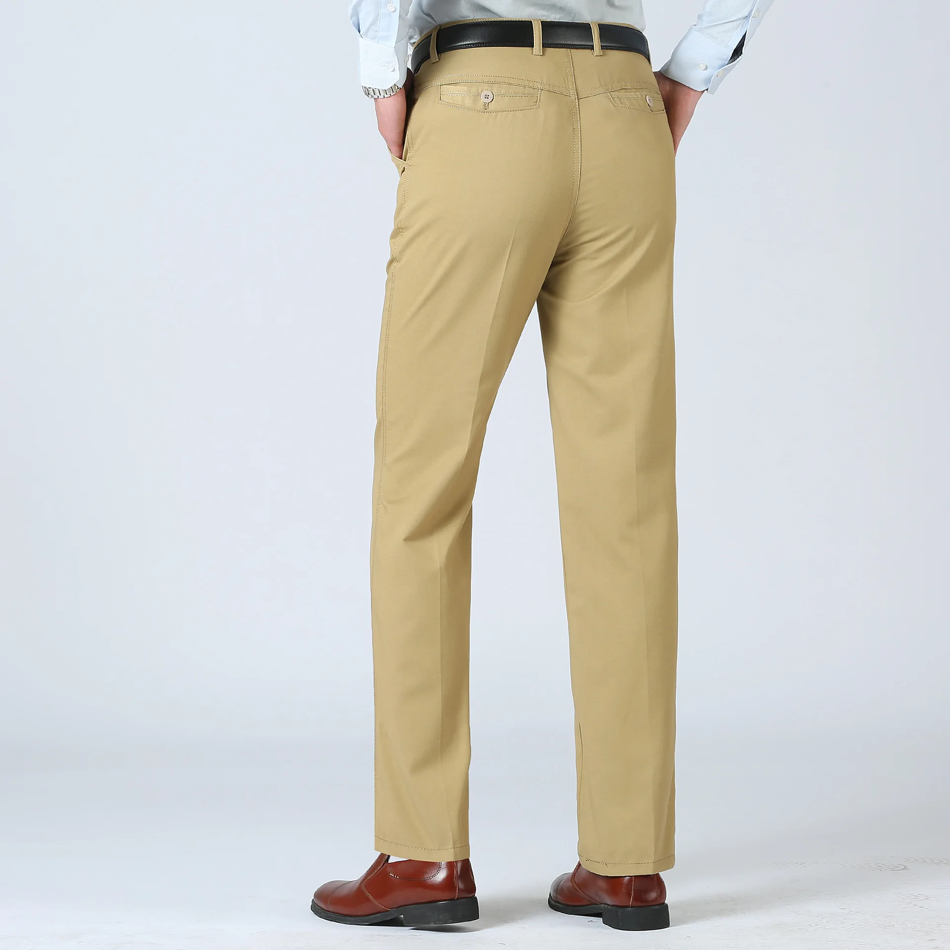 

ZOGAA 2020 Brand Summer Men's Trousers Thin Casual Loose Solid Color Middle-aged High Waist Pants for Male Long Trouser