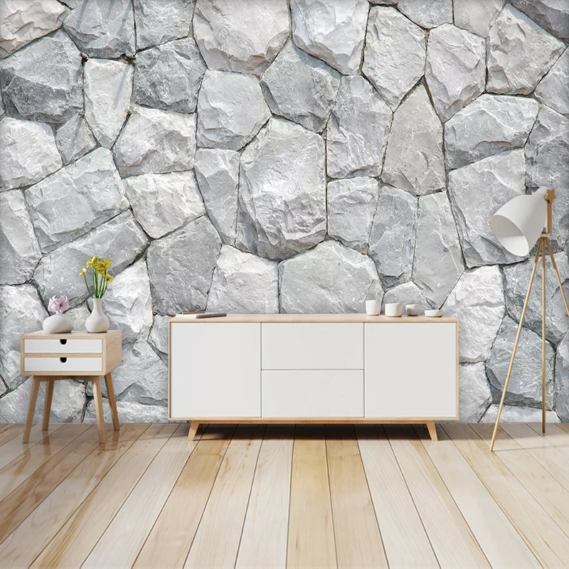 Пользовательские Настенные обои 3D каменные Текстурированные фрески для