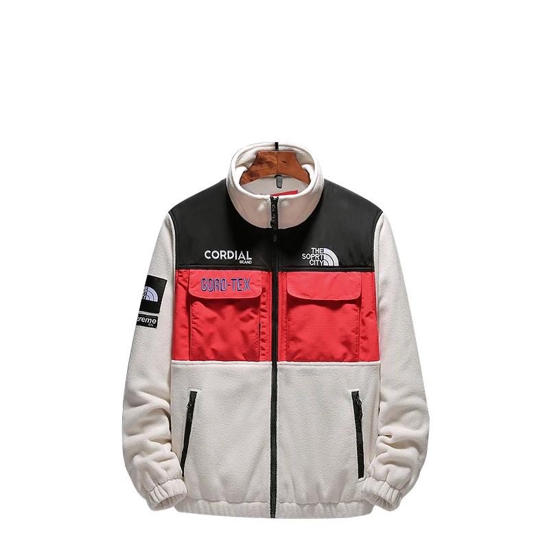 

Men's Cotton Padded Jackets Men 2020 Winter Fashion Patchwork Fleece Warm Jacket Solid Color Coat Casual Loose Jackets For Men