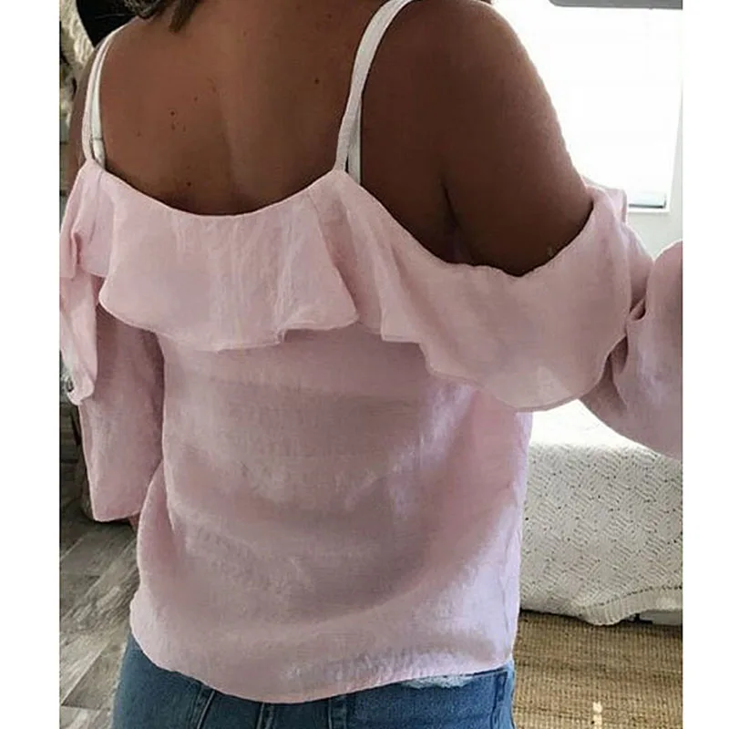 

Short Sleeve T-shirts Casual Women Off Shoulder V-neck Top Summer Ladies Ruffles Loose Tees Tops Streetwear