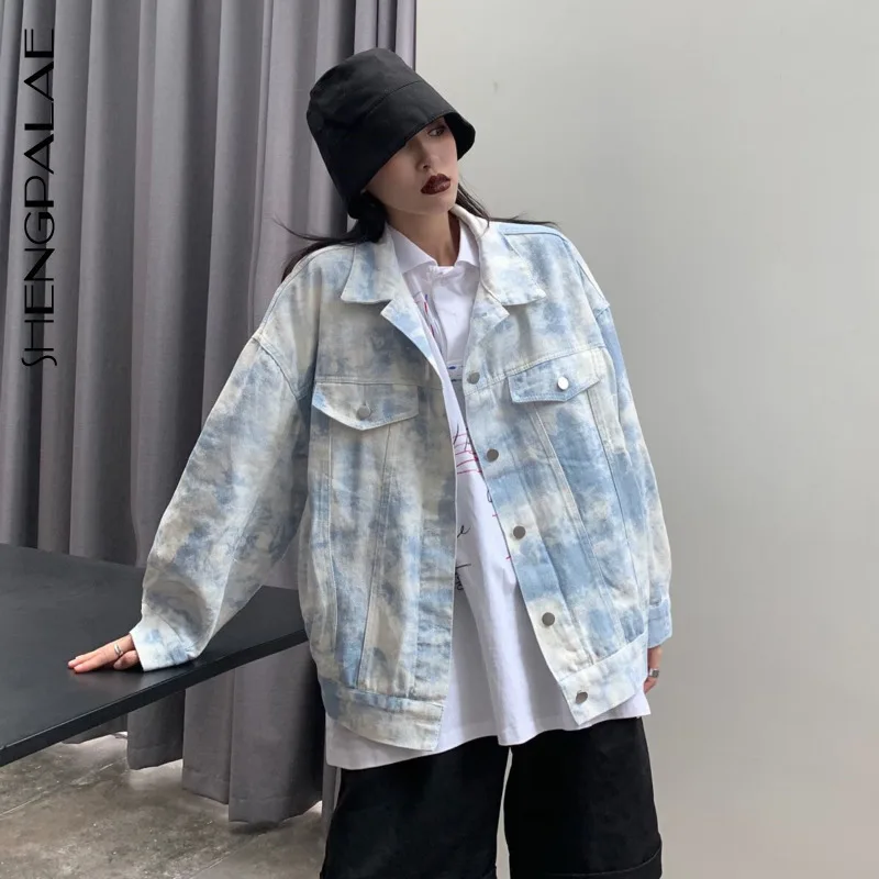 SHENGPALAE 2021 весна женский отложной воротник однобортный однотонный винтажный