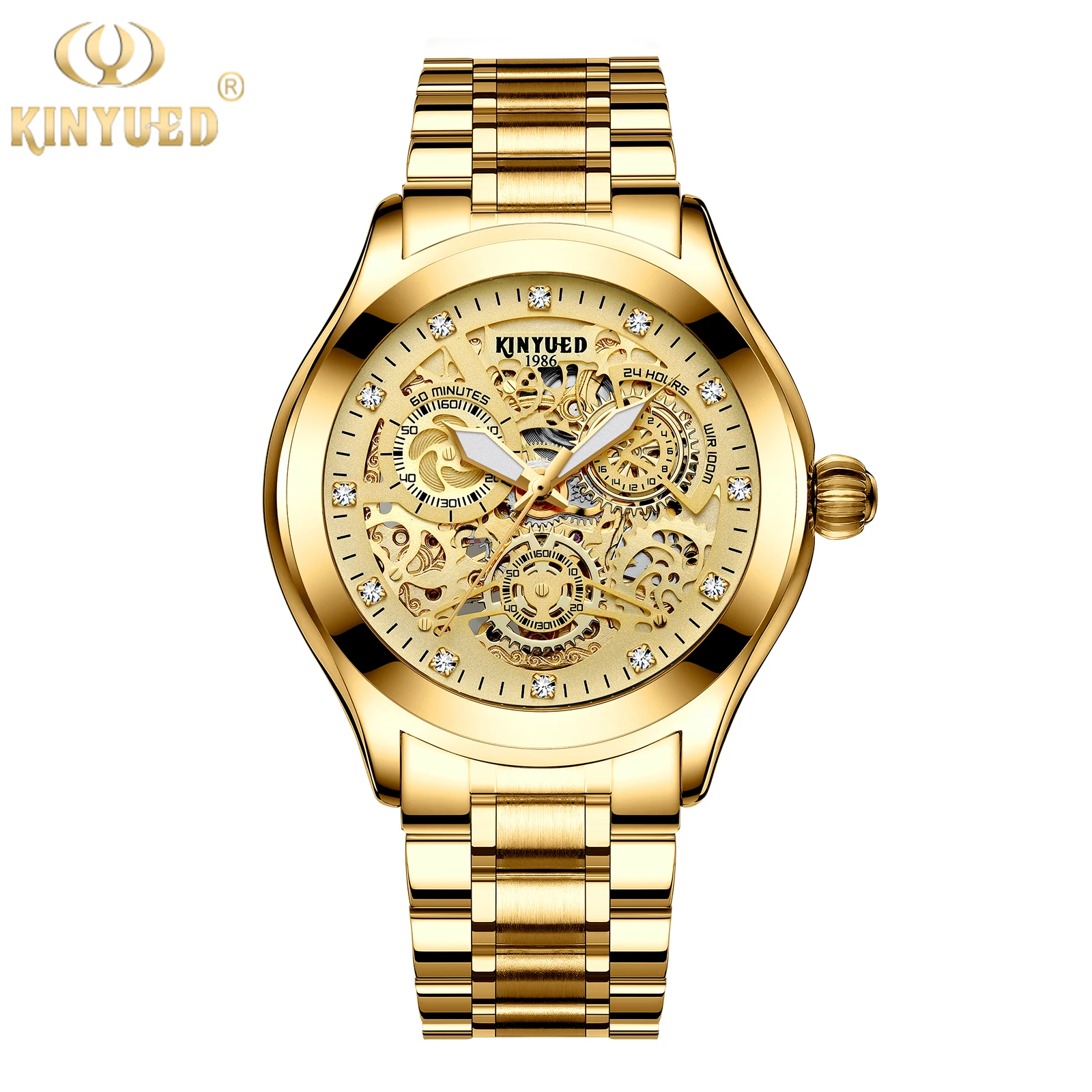 

KINYUEDTop Brand luxury watch diamond watch Automatic Mechanical watch Waterproof watch Luminous Clocks Men's Watches J062