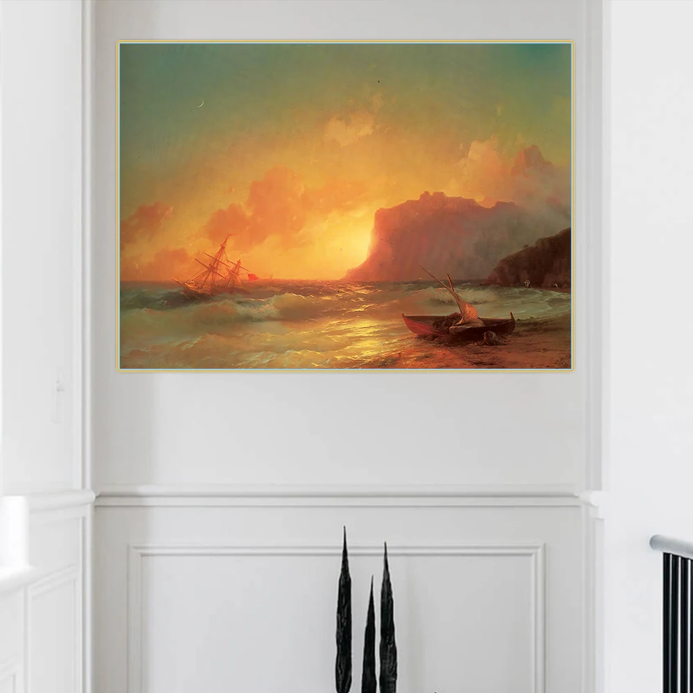 

Citon Ivan Aivazovsky《The Sea. Koktebel》Canvas Art Oil Painting Artwork Poster Picture Wall Decor Home Interior Decoration