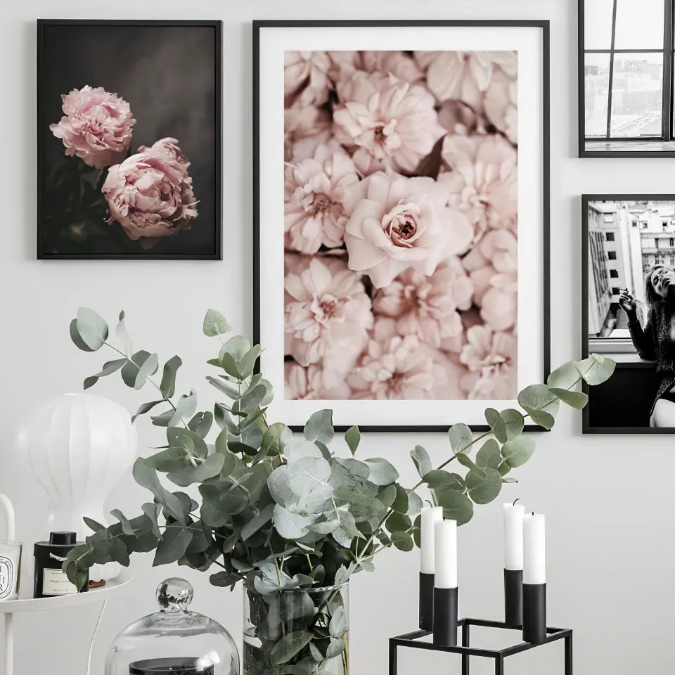 Женские мотивы скандинавский постер цветы холст художественная стена с цитатой