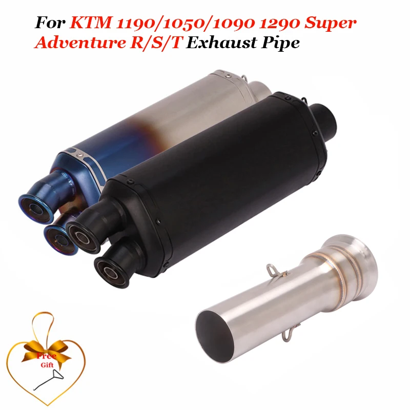 

For KTM 1190/1050/1090 1290 Super Adventure R/S/T Exhaust Pipe Motorcycle Mid Tube Slip On 51mm Dual-outlet Mufflers
