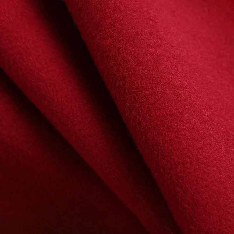 Winter Autumn Women's Classic Double-Faced Wool Coat Real Fox Fur Collar Cuff Woolen Female Jacket Belt S3664 | Женская одежда