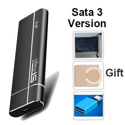 Stmagic Spt30 металлический Портативный SSD USB 3,1 128 ГБ 256 512 1 ТБ 2 ТБ внешний твердотельный накопитель для ноутбука проектор для мобильного телефона - Цвет: Black Sata 3