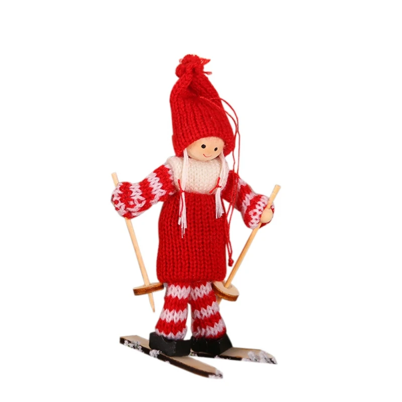 D New Year Christmas Dolls Angel Santa Claus Pendant Ornaments Christmas Tree Decorations for Home Kids Gift Craft - Цвет: D