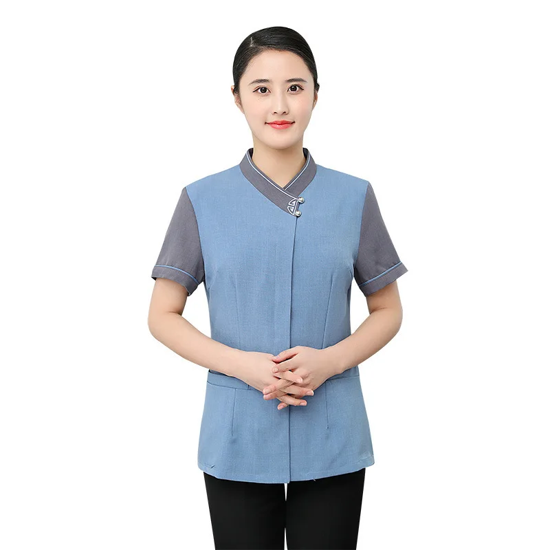 Комбинезон для уборки с короткими рукавами Летняя одежда женщин Домашняя отеля