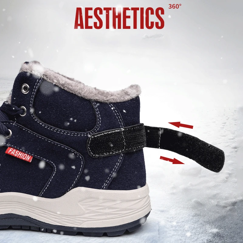 KATESEN men boots winter thick plush men's snow shoes warm non-slip fashion ankle Botas Hombre |