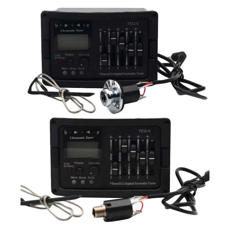 

5 Band Acoustic Guitar Preamp EQ Equalizer Classical Acoustic Guitar Amplifier Digital Blend Tuner Piezo Pickup