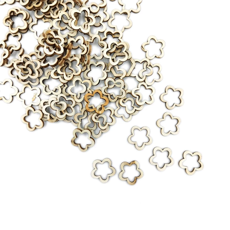 100 шт. 20 мм с украшением в виде милого цветка деревянные пуговицы для шитья шов