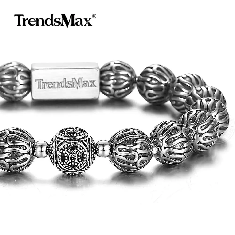 Роскошный женский и мужской браслет Trendsmax 10 мм Стрейчевые энергетические