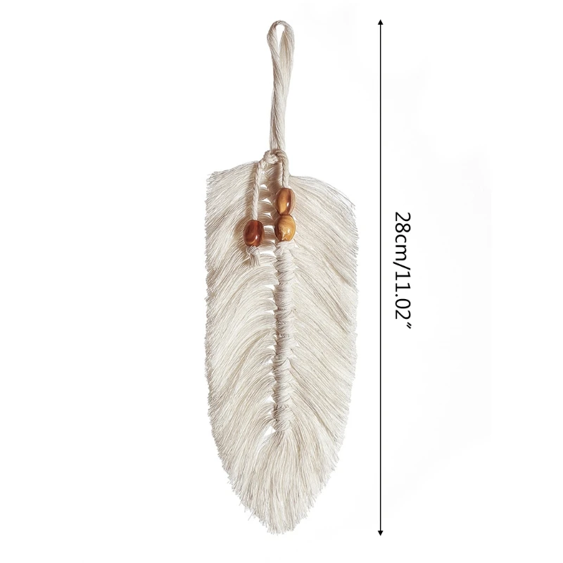 

Nordic Style Hand-woven Leaf Shape Macrame Tapestry Art Woven Cotton Rope Decor 87HB