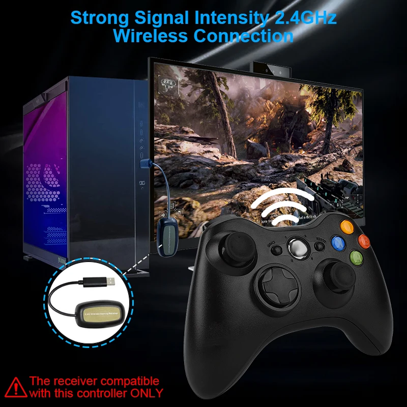 Беспроводной/проводной геймпад для Xbox 360 с двойной вибрацией игр джойстик ПК Windows