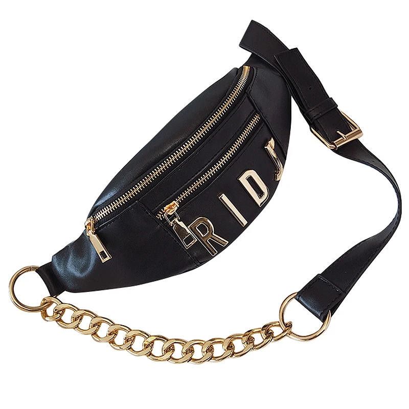FashionWaist Bags for Women Fashion Leather Lady Belt Letter Chains Female Chest Bag Crossbody | Багаж и сумки
