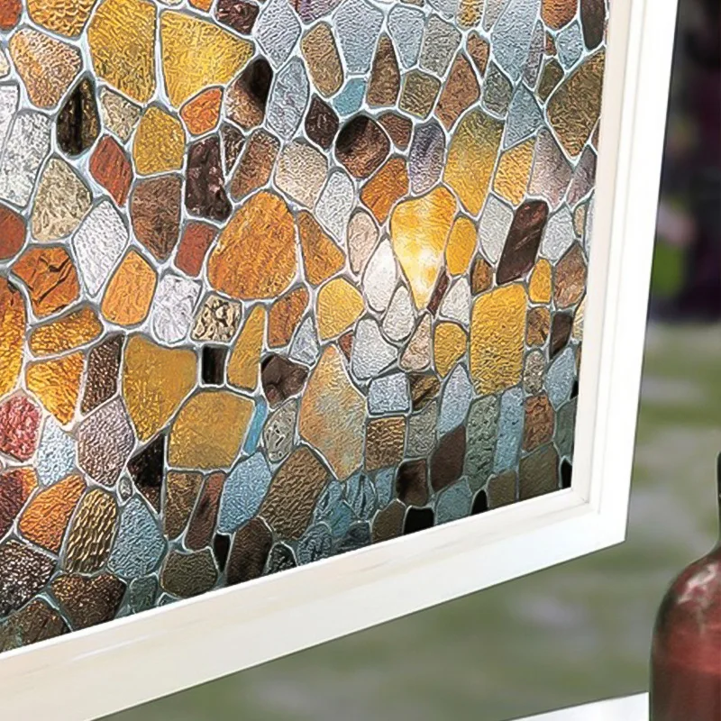 Красочные самоклеющиеся оконные наклейки для ванной комнаты целлофановая