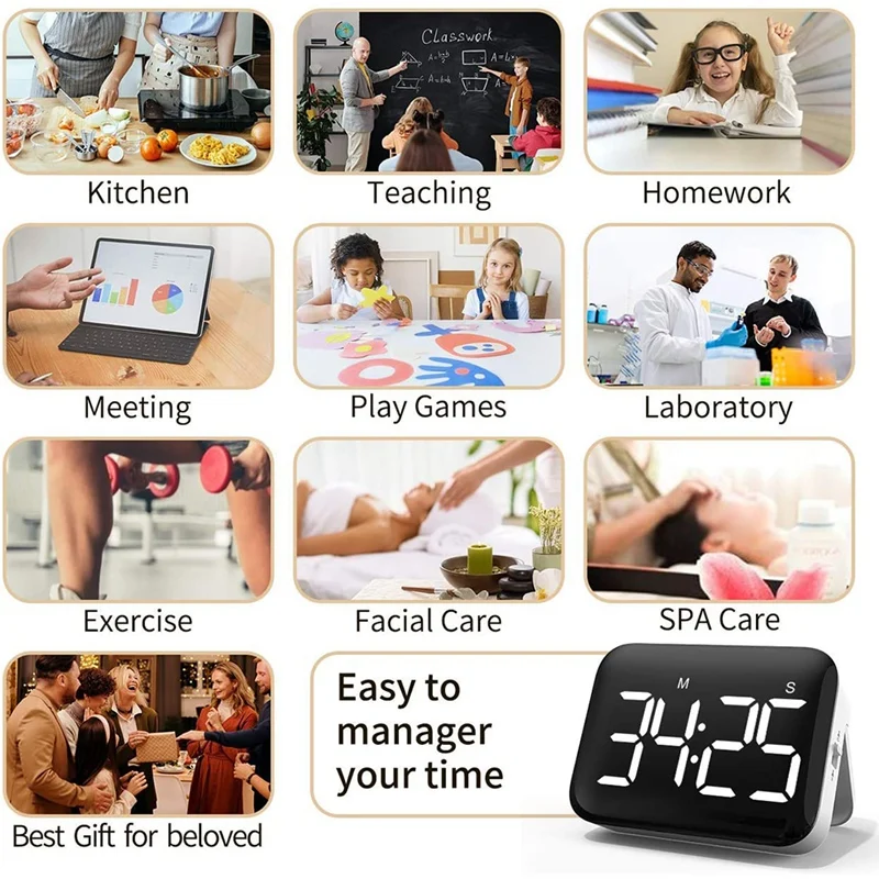 

NHBR Digital Kitchen Cooking Timer Magnetic Countdown Count Up Timer Easy to Use for Cooking Kitchen Timer Digital