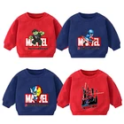 Свитер мраморный Spidermans Капитан Америка Длинные рубашки для детей девочек мальчиков рубашка детские Мультяшные топы одежда Рождественский подарок