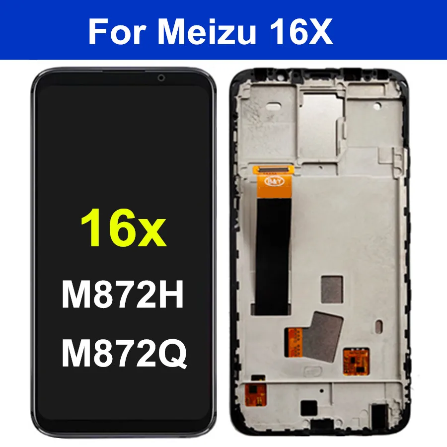 Pantalla LCD de 6,0 "TFT para Meizu 16X M872H M872Q MONTAJE DE digitalizador con pantalla t&aacute;ctil con marco sin huellas para Meizu 16x LCD-0