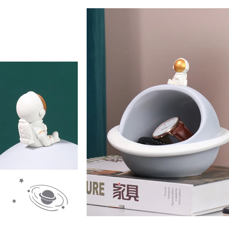 

Astronaut Creatives Resin Figurine Key Storage Organizer Key Storage Bowl For Home Living Room Table Decor LC