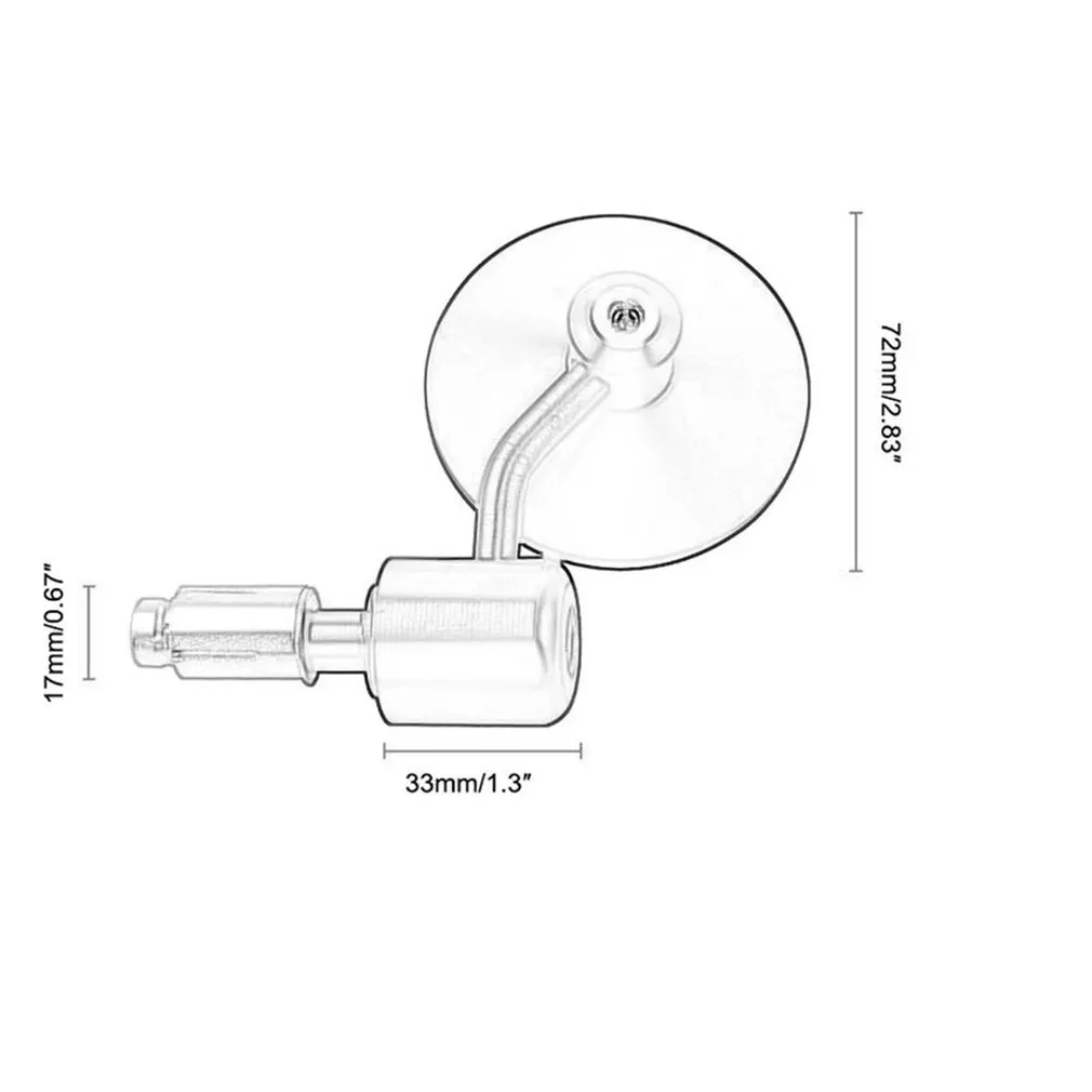 

1Pair Motorcycle Rear View Mirror Round Handlebar End Mirror Rearview Mirror Motorcycle Side Mirror Auto Parts