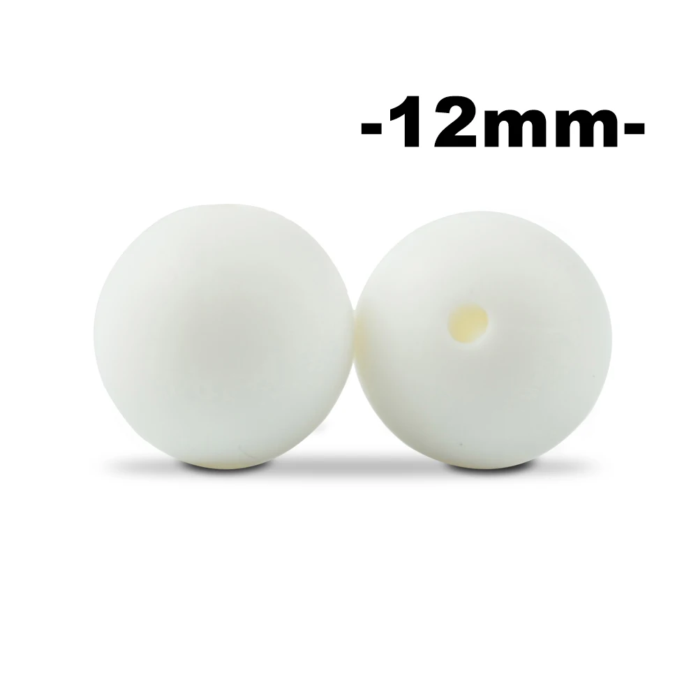 snow LOFCA, 12 мм, 100 шт., силиконовые бусины для прорезывания зубов, Прорезыватель для зубов, ожерелье для кормления ребенка, соска, зажим для ухода за полостью рта, не содержит бисфенола, пищевой, цветной - Цвет: snow