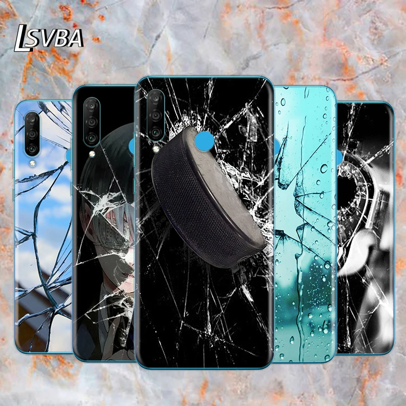 

Broken glass art Soft TPU Silicone Cover For Huawei P40 P30 P20 Pro P10 P9 P8 Lite E Plus 2019 2017 Phone Case