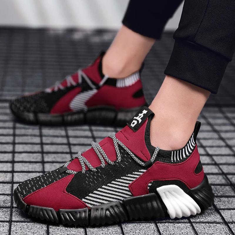 Кроссовки мужские сетчатые легкие дышащие Нескользящие удобная спортивная