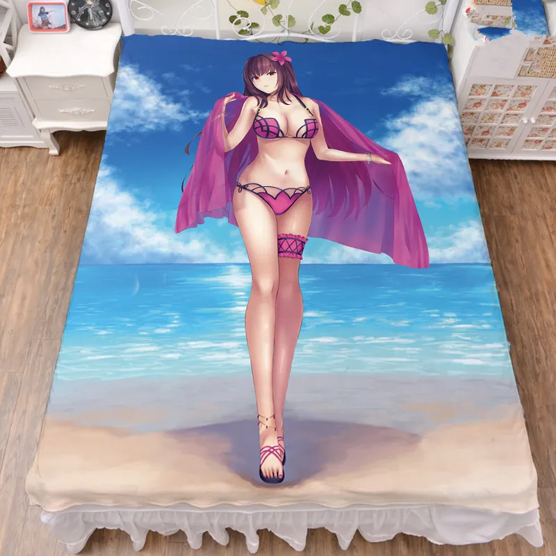 150x200 см Coscase аниме FGO Fate/Grand Order Fate/EXTELLA Scathachc простыня из молочного волокна и