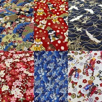 japanese cherry blossom cotton printed patchwork fabric quilting material for diy sewing needlework accessories 50x150cm