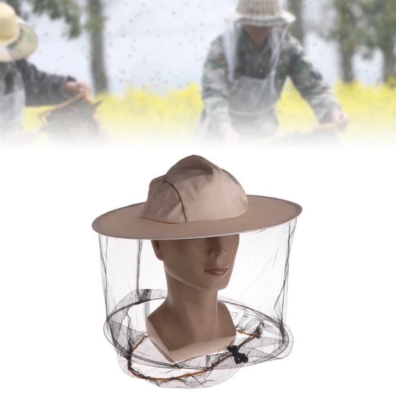

J2HA Bee Hat Beekeeping Denim Net Head Face Protector Cap Mosquitoes Outdoor Camping
