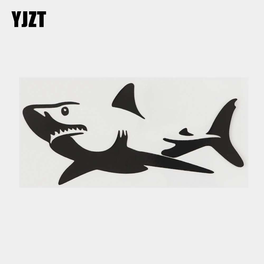 

Индивидуальная виниловая наклейка YJZT 15,5 см × 7,1 см в виде акулы, морского животного, черная/серебряная наклейка 18A-0206